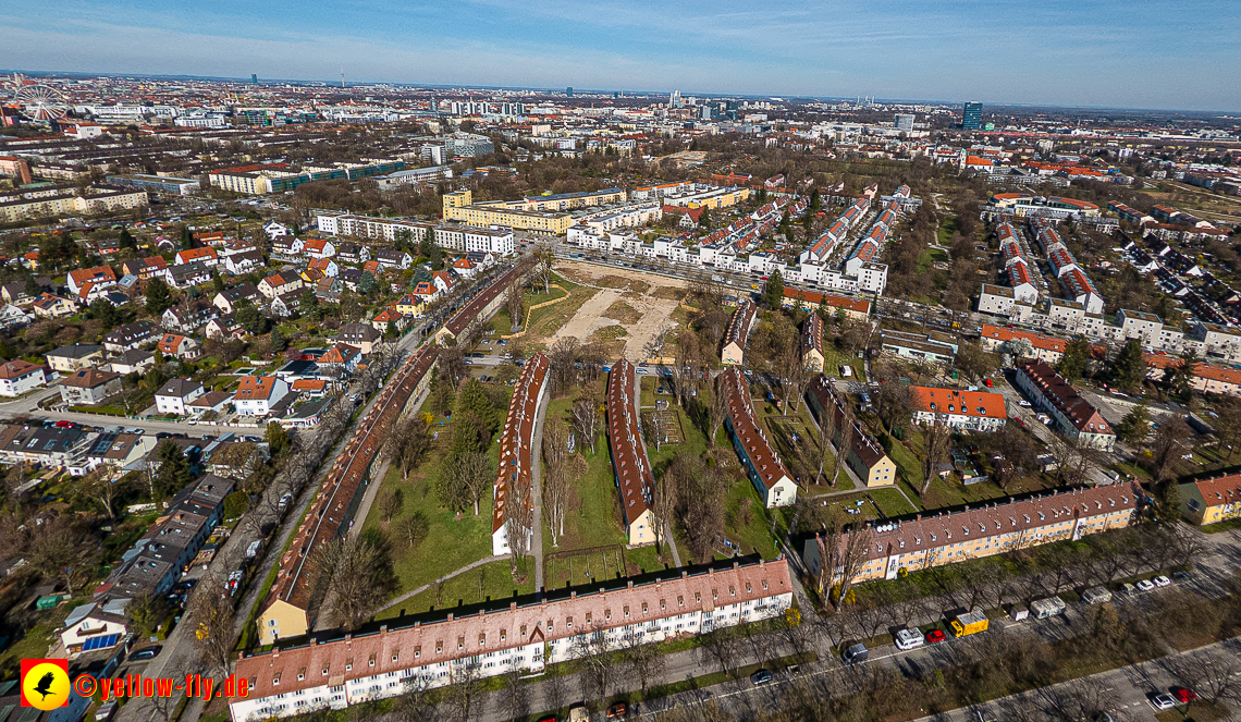 21.03.2023 - Luftbilder von der Baustelle Maikäfersiedlung in Berg am Laim
